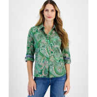 Tommy Hilfiger 'Cotton Paisley Roll-Tab Shirt' pour Femmes