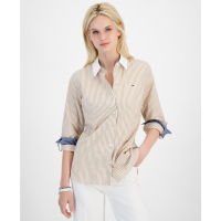 Tommy Hilfiger 'Cotton Bengal-Stripe Roll-Tab Shirt' pour Femmes