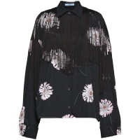 Prada Chemise 'Floral-Print Fringed' pour Femmes