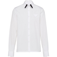 Prada Chemise 'Triangle-Logo Cotton' pour Hommes