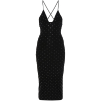 Elisabetta Franchi Robe Midi 'Rhinestone-Logo' pour Femmes