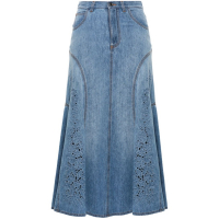 Chloé Jupe en Jean 'Floral-Embroidered Midi' pour Femmes