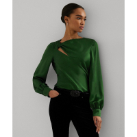 LAUREN Ralph Lauren Women's 'Cutout Charmeuse' Long Sleeve Blouse