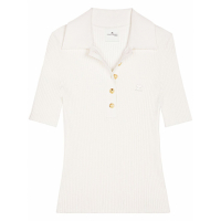 Courrèges Women's 'Logo-Embroidered Ribbed' Polo Shirt