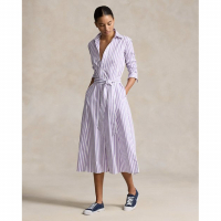 Polo Ralph Lauren 'Belted Striped Cotton' Hemdkleid für Damen