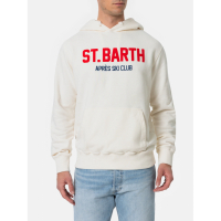 Mc2 Saint Barth 'Felpa Bianca Da Uomo Tribeca Con Ricamo St. Barth Apres Ski Club' Pullover für Herren