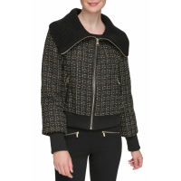 Karl Lagerfeld Paris 'Knit Collar Metallic Tweed' Bomberjacke für Damen