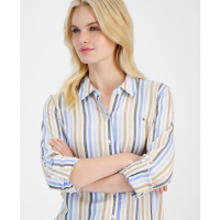 Tommy Hilfiger Women's 'Stern Striped Roll-Tab' Shirt