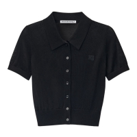 T By Alexander Wang Cardigan à manches courtes 'Logo-Embroidered Polo' pour Femmes