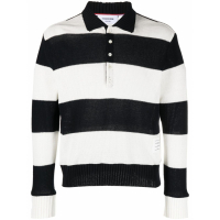 Thom Browne Men's 'Striped Knitted' Polo Shirt