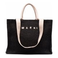 Marni Sac Cabas 'Logo-Embroidered Raffia' pour Hommes