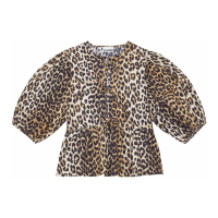 Ganni Women's 'Leopard-Print' Blouse