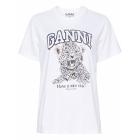 Ganni Women's 'Leopard Jersey' T-Shirt