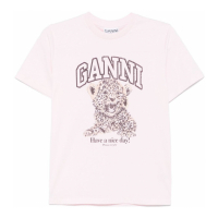 Ganni Women's 'Leopard-Print' T-Shirt