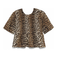 Ganni Women's 'Smock Leopard Printed' Blouse