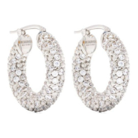 Jil Sander Boucles d'oreilles 'Rhinestone-Embellished Hinged Hoop' pour Femmes