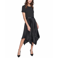 Karl Lagerfeld Paris Women's 'Mixed-Media Pleated Midi Dress'