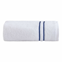 Biancoperla Double Shower Towel, White/Navy Blue