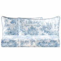 Biancoperla Toile De Jouy Parure Housse De Couette Double, Bleu