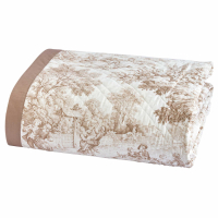 Biancoperla Toile De Jouy Couette Double. 100 G/M2, Sable