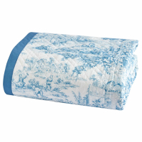 Biancoperla Toile De Jouy Couette Double. 100 G/M2, Bleu
