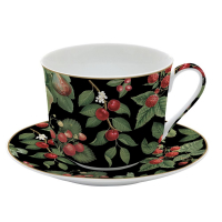 Easy Life High Quality 400 ml Porcelain Breakfast Cup And Saucer In Orchard Gift Box