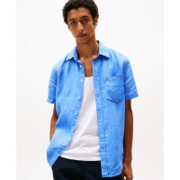 Tommy Hilfiger Men's 'Short-Sleeve Pigment-Dyed Linen Button-Front Shirt'
