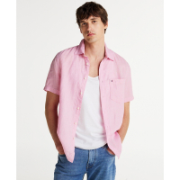 Tommy Hilfiger Men's 'Short-Sleeve Pigment-Dyed Linen Button-Front Shirt'