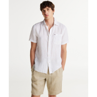 Tommy Hilfiger Men's 'Short-Sleeve Pigment-Dyed Linen Button-Front Shirt'
