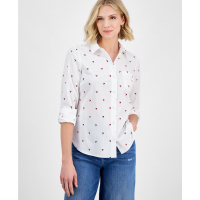 Tommy Hilfiger Women's 'Cotton Heart-Logo Printed Shirt'