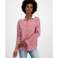 Tommy Hilfiger Women's 'Cotton Contrast-Collar Striped Tunic'