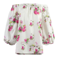 Max Mara Studio Women's 'Zigrino Printed' Long Sleeve Blouse