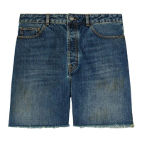 Palm Angels Men's 'Logo-Print' Denim Shorts