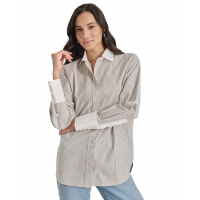 DKNY Jeans Chemise 'Cotton Contrast-Trim Button-Front' pour Femmes