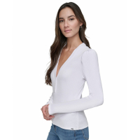 DKNY Jeans Top 'Gathered-Shoulder V-Neck' pour Femmes