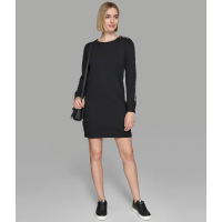 Karl Lagerfeld Paris Women's 'Rhinestone Logo Trim Sweatshirt Dress'