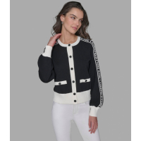 Karl Lagerfeld Paris 'Logo Cropped Cardigan' pour Femmes