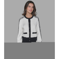 Karl Lagerfeld Paris 'Logo Cropped Cardigan' pour Femmes