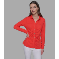 Karl Lagerfeld Paris 'Long Sleeve Knit Button Down Polo' pour Femmes