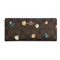 Coach 'Slim In Signature With Vintage Mini Rose Print' Portemonnaie für Damen