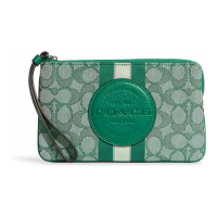 Coach 'Dempsey Large Corner Zip In Signature With Stripe And Coach Patc' Portemonnaie für Damen