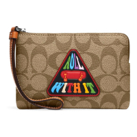 Coach Women's 'Corner Zip In Signature With Patch' Wallet