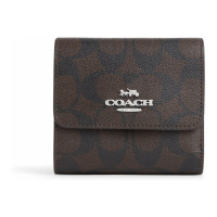 Coach 'Small Trifold In Signature With Colorblock Interior' Portemonnaie für Damen