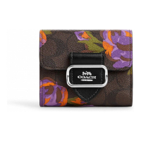 Coach 'Small Morgan In Signature With Rose Print' Portemonnaie für Damen