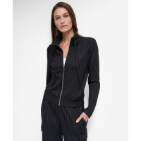 DKNY 'Pinstripe Zip-Front Stand-Collar' Jacke für Damen