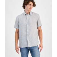 Michael Kors 'Classic-Fit Stripe Button-Down Linen Shirt' pour Hommes