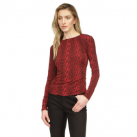 MICHAEL Michael Kors Women's 'Ruched Snakeskin Knit' Long Sleeve top