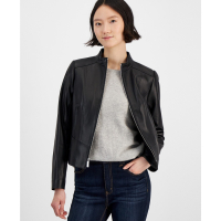 Michael Kors Veste en cuir 'Zip-Front Leather Jacket' pour Femmes