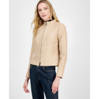 Michael Kors Veste en cuir 'Zip-Front Leather Jacket' pour Femmes