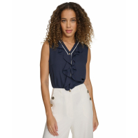 Tommy Hilfiger 'Sleeveless Button-Front Ruffled Blouse' pour Femmes